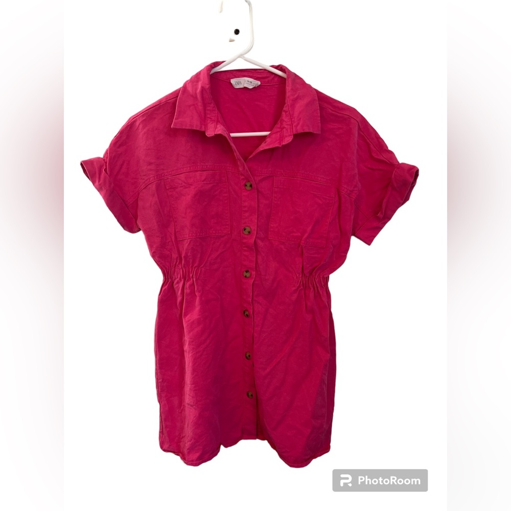 Zara Kids Casual Dress in Bright Pink